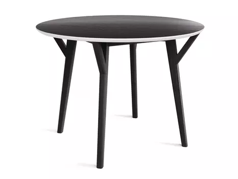 Обеденный стол Circle чёрный дуб / молочный
