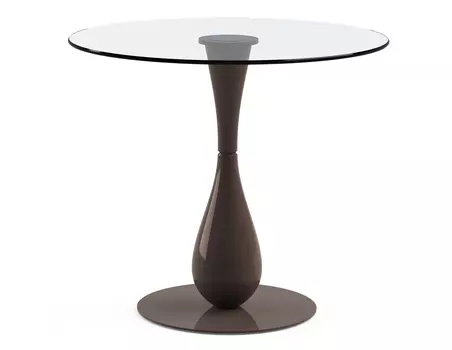 Обеденный стол "Flos Choco" с круглой столешницей из закаленного стекла