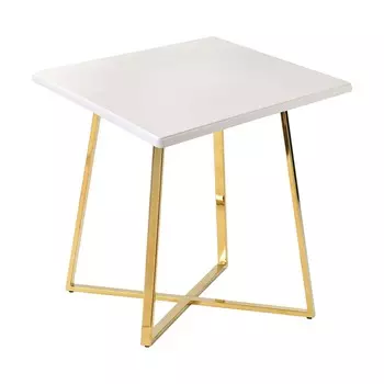 Обеденный стол Haku Gold с белой столешницей