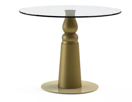 Обеденный стол "Ignis Gold" со столешницей из закаленного стекла