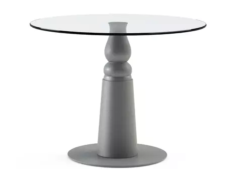 Обеденный стол "Ignis Silver" с круглой столешницей из закаленного стекла