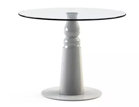Обеденный стол "Ignis White" с круглой столешницей из закаленного стекла