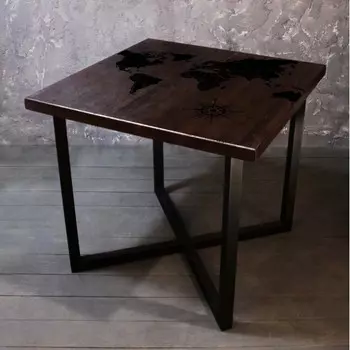 Обеденный стол карта со столешницей из массива сосны