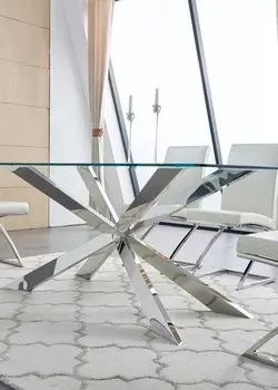 Обеденный стол l на металлическом каркасе