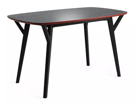 Обеденный стол Proso чёрный дуб / красно-коричневый