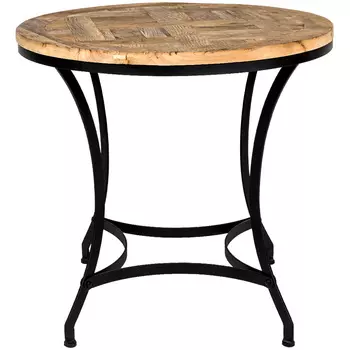 Обеденный стол ритурнель из антикварного дерева и металла