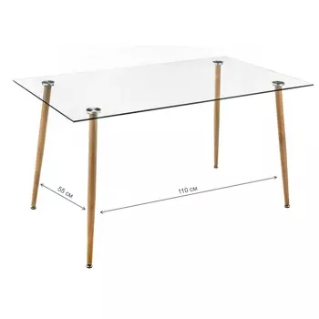 Обеденный стол Rober Wood со стеклянной столешницей