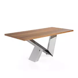 Обеденный стол с металлическим основанием