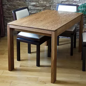 Обеденный стол со столешницей из натурального шпона дуба