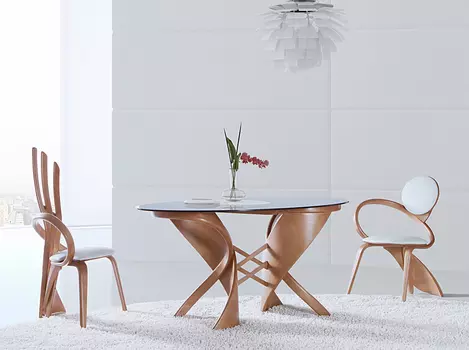 Обеденный стол Virtuos s со стеклянной столешницей