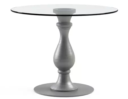 Обеденный столик "Adventus Silver" с круглой столешницей из закаленного стекла