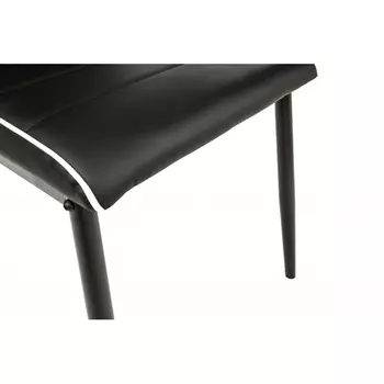 Обеденный стул черного цвета с белой окантовкой