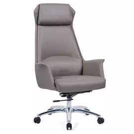 Офисное кресло Top Chairs Viking в обивке из экокожи серого цвета