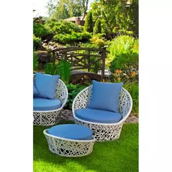 Оттоманка лаурель с голубыми подушками