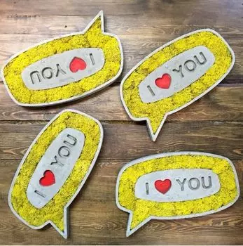 Панно i Love You из бетона