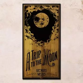 Панно на дереве a Trip to The Moon 80x40
