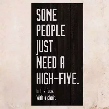 Панно на дереве High-Five 40х80