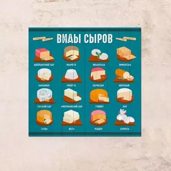 Панно на дереве виды сыров 63х63