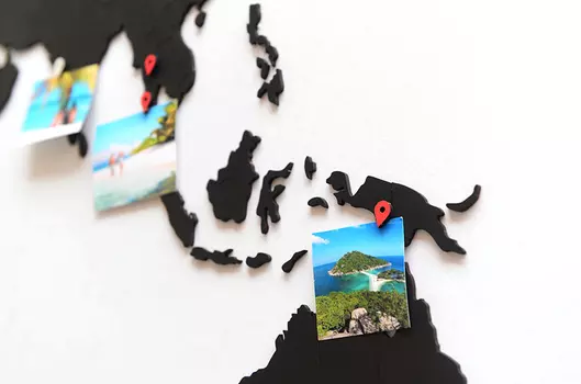 Пазл «карта мира» черная 150х90 см New