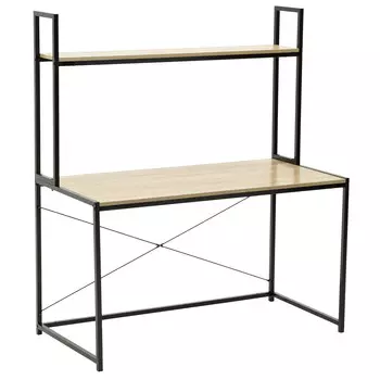 Письменный стол-стеллаж из дерева и металла