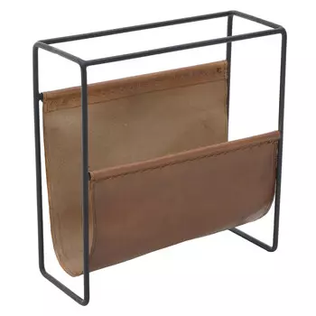 Подставка для газет из металла и экокожи