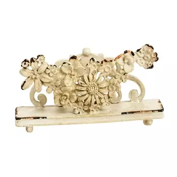 Подставка для визиток Pewter Flower белая