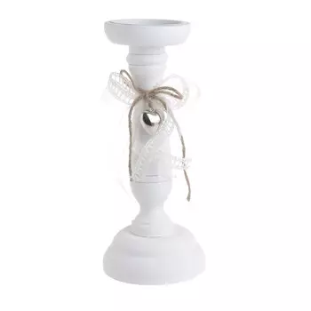 Подсвечник белый с бантиком