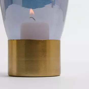 Подсвечник Crayte из голубого стекла