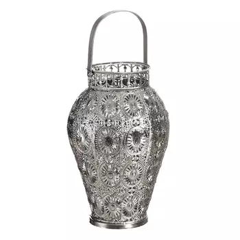 Подсвечник-фонарь серебряного цвета