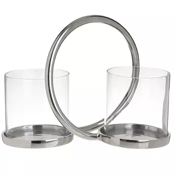 Подсвечник из алюминия и стекла