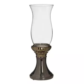 Подсвечник из керамики и стекла