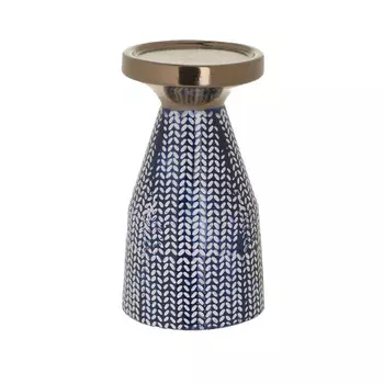 Подсвечник из керамики сине-золотого цвета