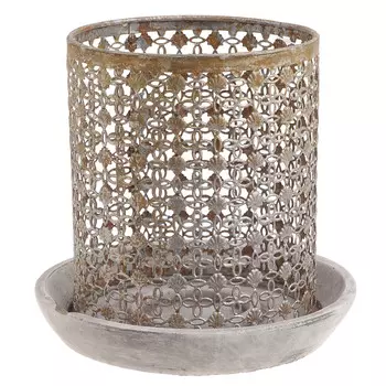 Подсвечник из металла и цемента