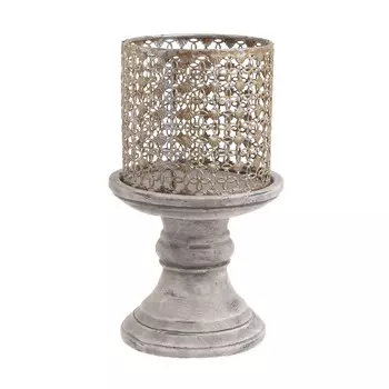 Подсвечник из металла и цемента