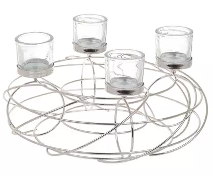 Подсвечник из металла и стекла