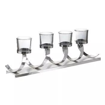 Подсвечник на четыре свечи из стекла и металла
