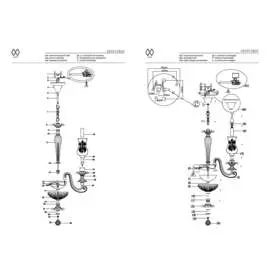 Подвесная люстра элла с плафонами из стекла