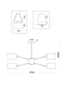 Подвесная люстра Brianne с белыми плафонами