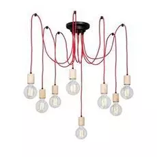 Подвесная люстра черно-красного цвета