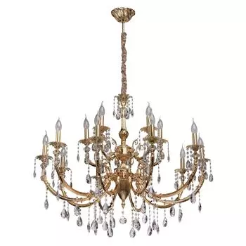 Подвесная люстра Chiaro габриэль выполнена в виде свечей с хрустальными подвесками