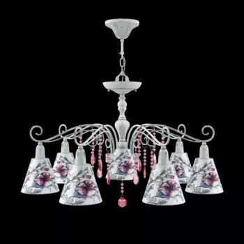 Подвесная люстра Classic с цветами на плафонах