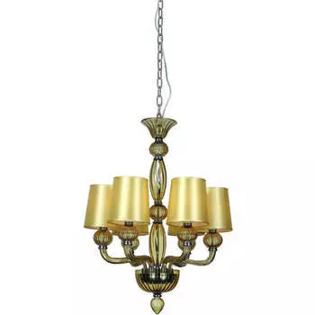 Подвесная люстра Divinare "Bilancia" с золотыми абажурами