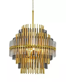 Подвесная люстра Emile из металла и стекла черно-золотого цвета