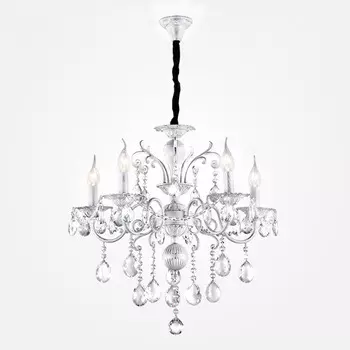 Подвесная люстра Eurosvet феерия белый с серебром Strotskis