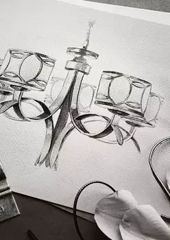 Подвесная люстра Fibi с абажурами кремового цвета