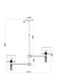 Подвесная люстра Honour с абажурами белого цвета