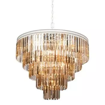 Подвесная люстра из хрусталя янтарного цвета