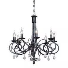 Подвесная люстра из металла сос теклянними подвесками