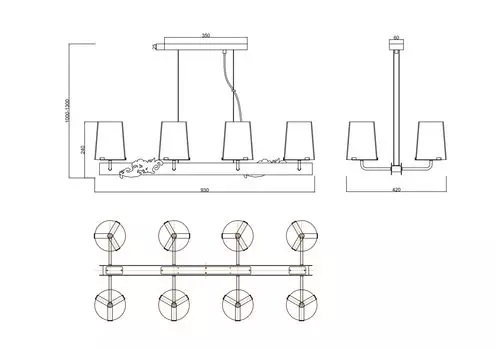 Подвесная люстра Landmark с прозрачными плафонами
