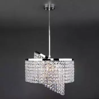 Подвесная люстра Leoni из прозрачного хрусталя